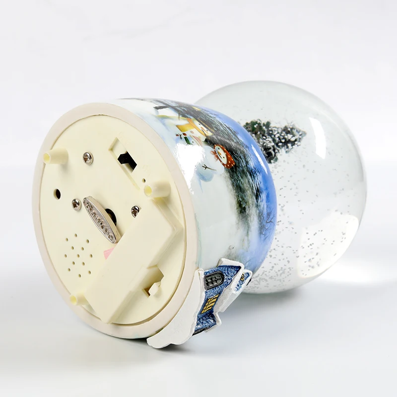 New style glass snow ball christmas gift clockwork music box