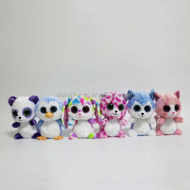 Factory direct sale stock panda stuffed plush toys soft cute various plush small big eyes white body panda dolls