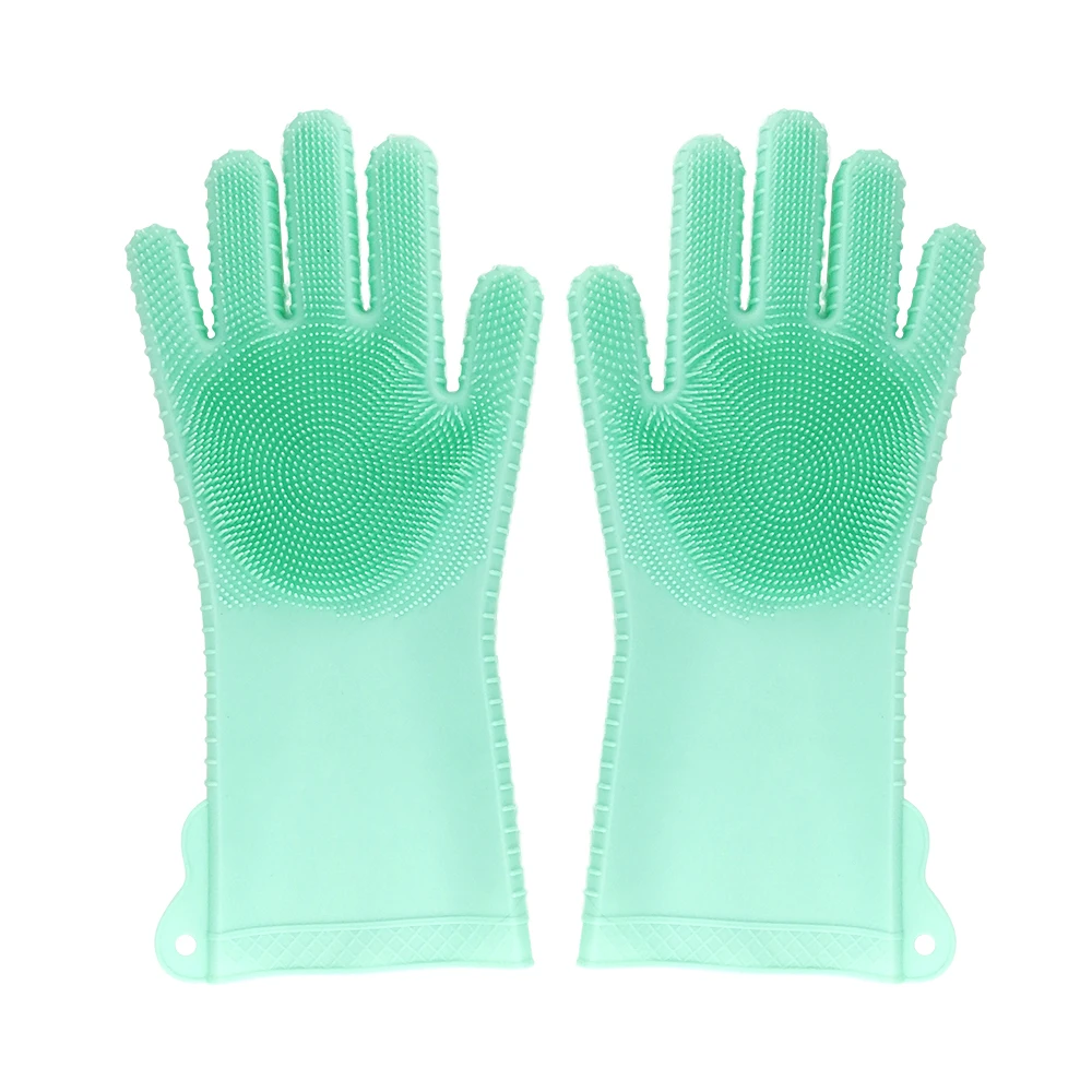 Household Silicone Cleaning Gloves Brush- KItchen Dishwashing Hand Scrubber Gloves