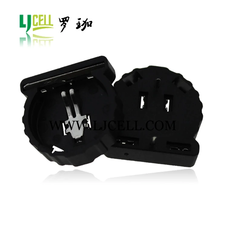 brown plastic housing cr1220 button cell sockets holder case
