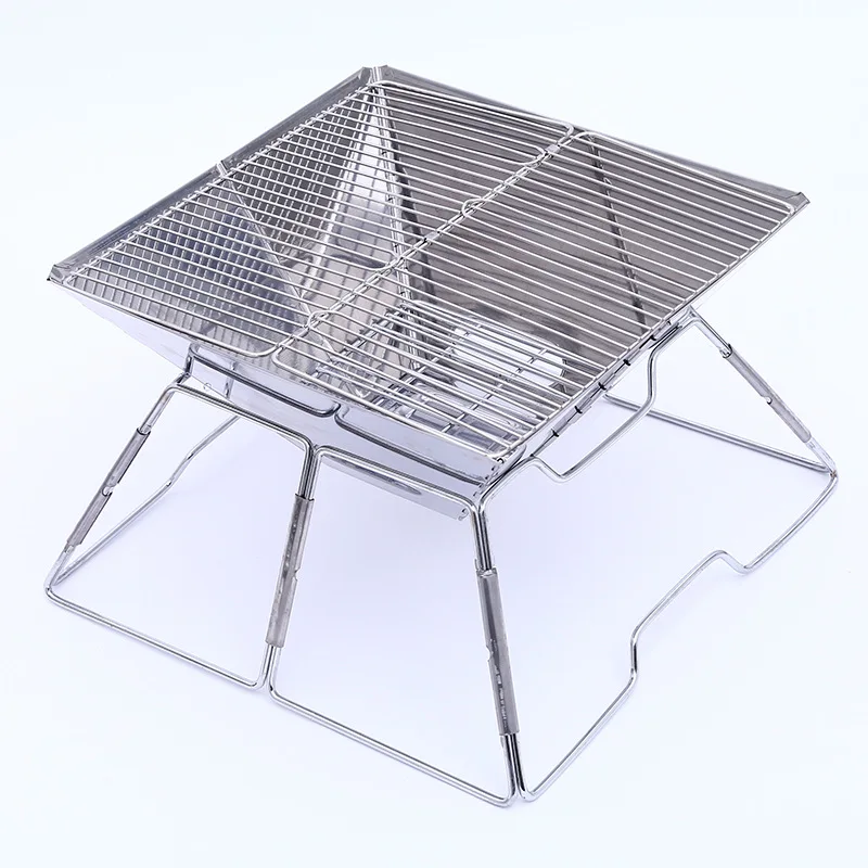 
Factory Outdoor Portable Stainless Steel Barbecue Camping Folding Charcoal BBQ grill for sale 