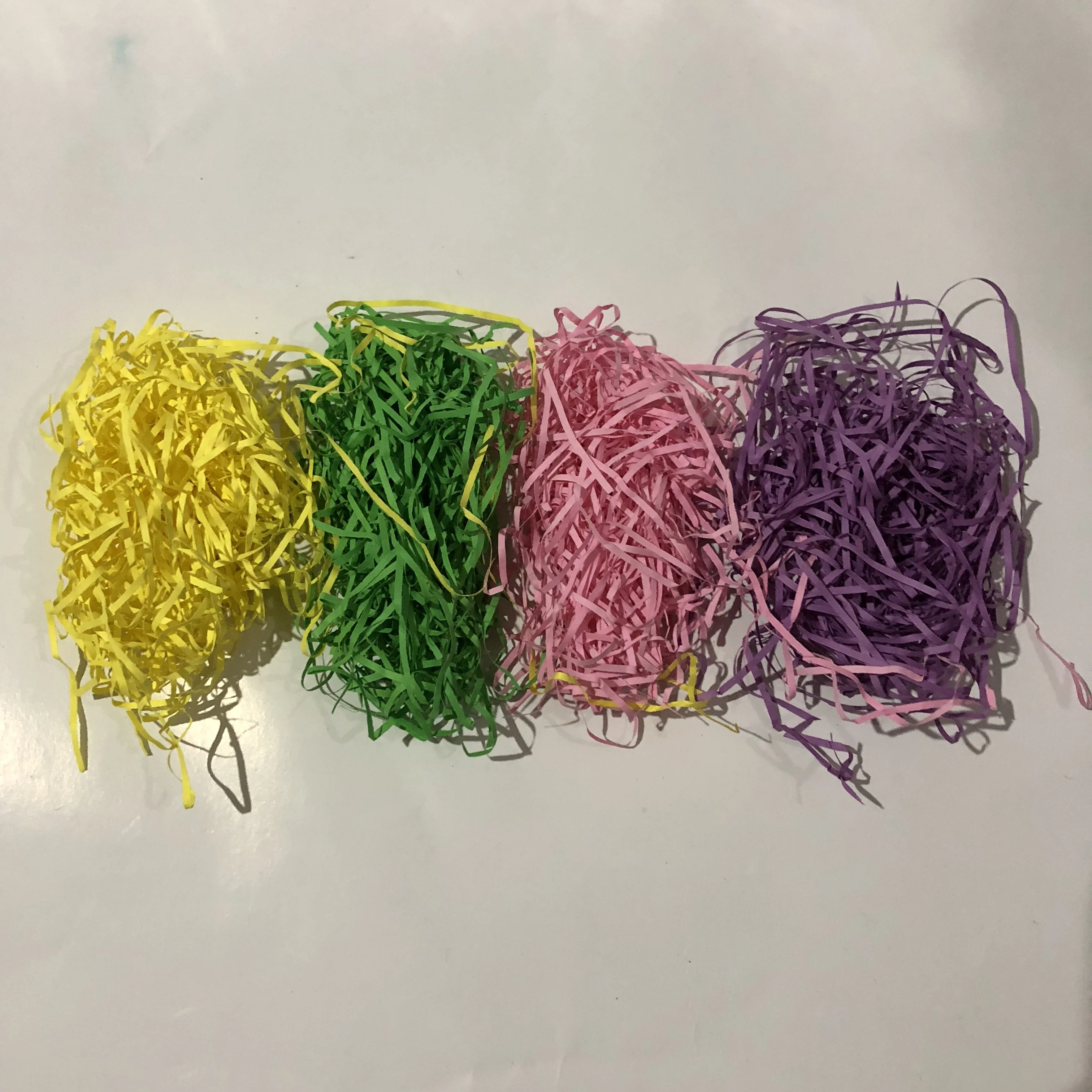 
Recycled green color shredded paper for box and basket filling 
