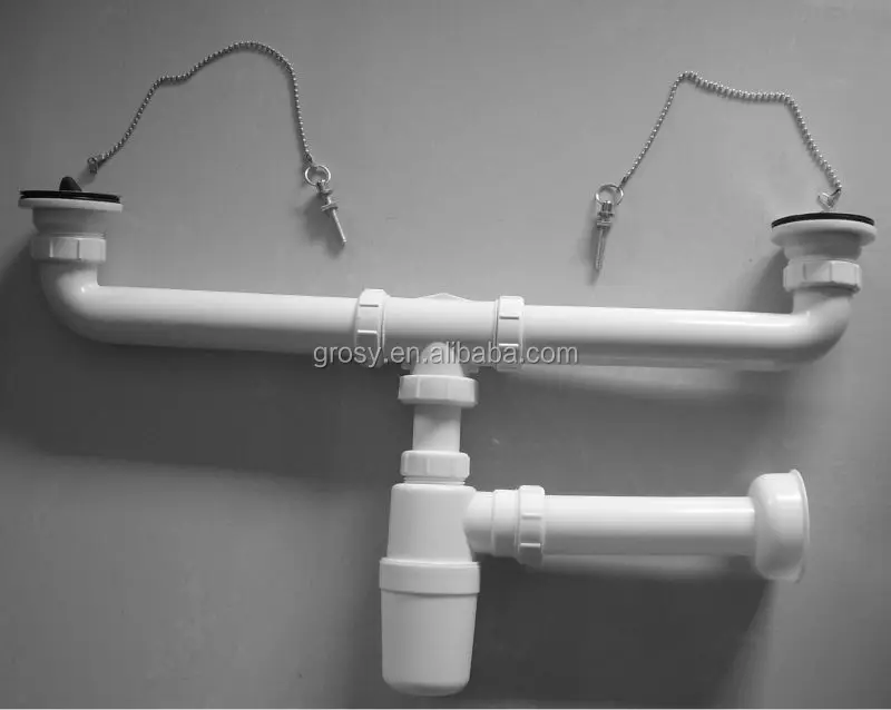 Double basin drainer bottle trap strainer plastic kitchen