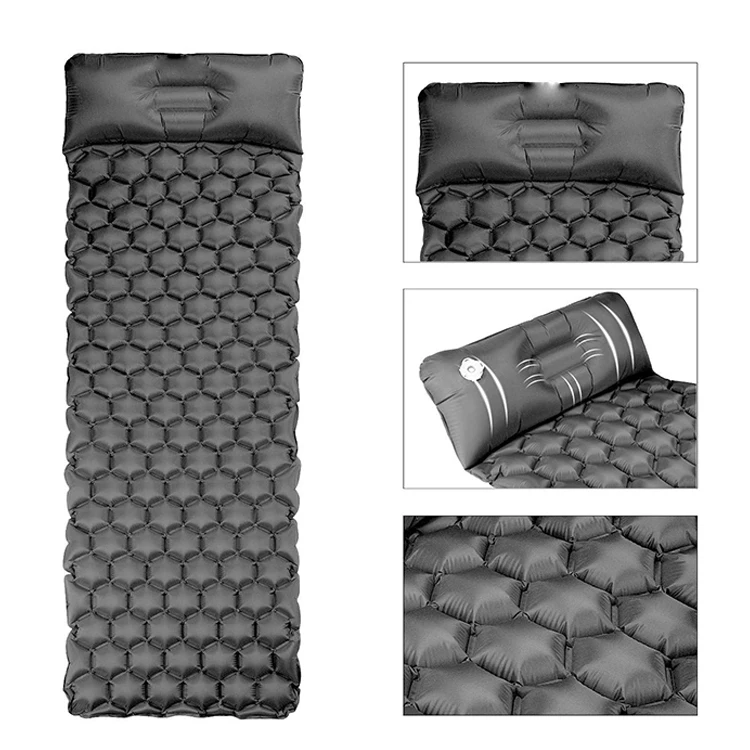 
188*57*3cm Double Light Weight Nylon Outdoor Sleeping Camping Bed Inflatable Air Mattress 
