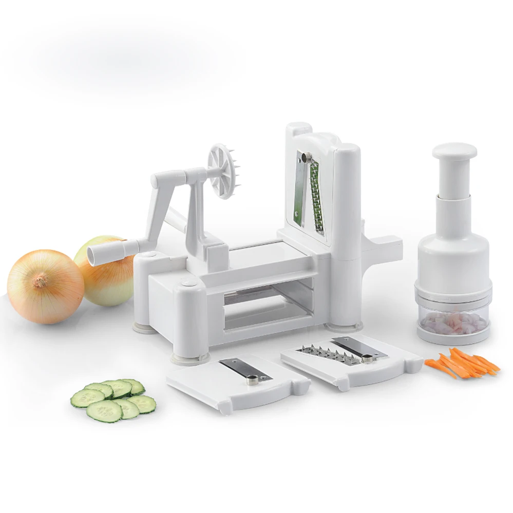 Multifunctional chinese hand operated manual spiral vegetable cutter for home use