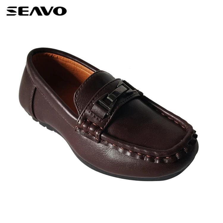 
SEAVO brown stitching pu upper boys dress shoes 