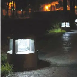 Aluminum landscape lamp deck floor lights solar garden led light two-color lamp