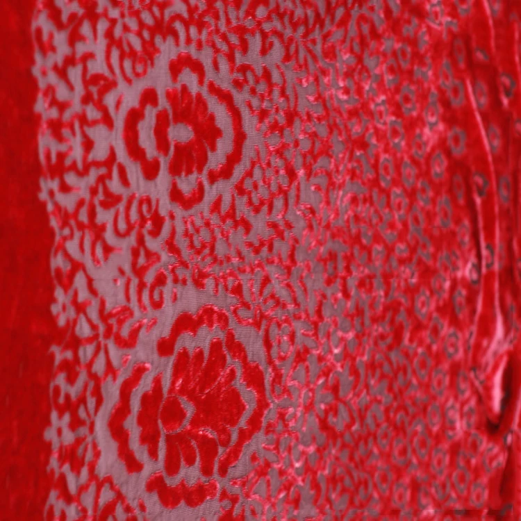 
Silk Rayon Very Soft Drapey Luxury Burn-out Print Velvet Red Fabric 