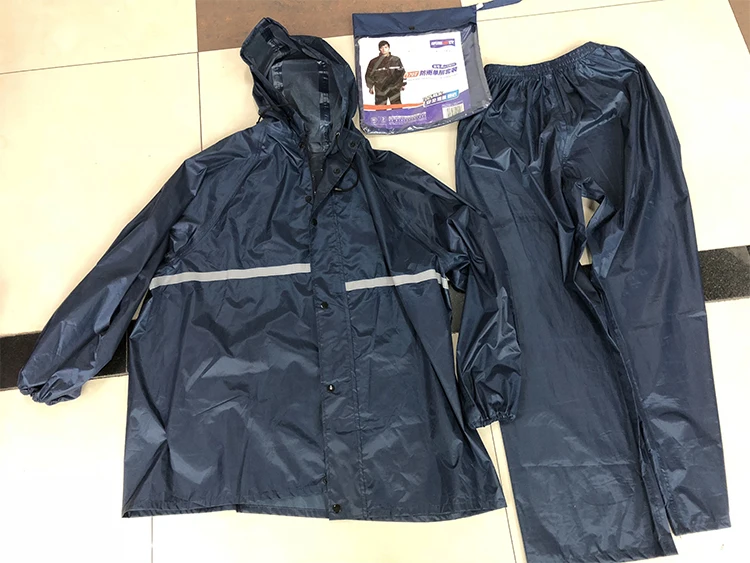 OEM customized wholesale long mens pvc Waterproof reflective traffic raincoat pants suit for motorcycle