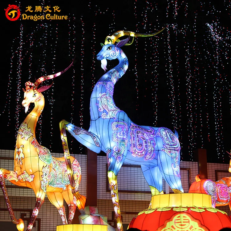 Водонепроницаемый привлекательный животного светодиодное освещение фестиваль китайские шелковые фонари