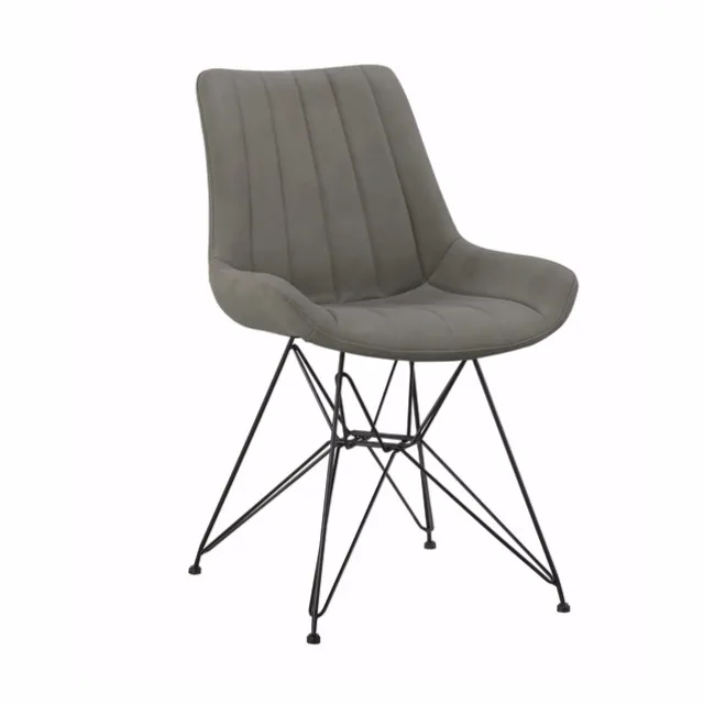 
New design leather cross legs luxury leather solid rod legs dining table chair used for home and hotel 