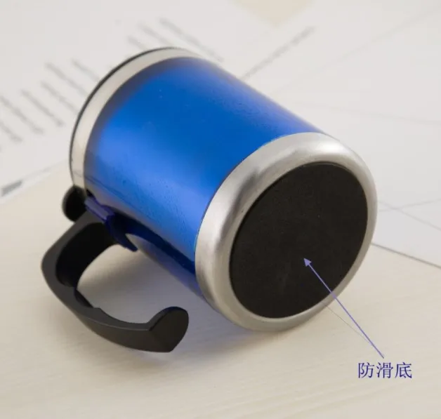 Inside stainless steel outside plastic double wall handle cup