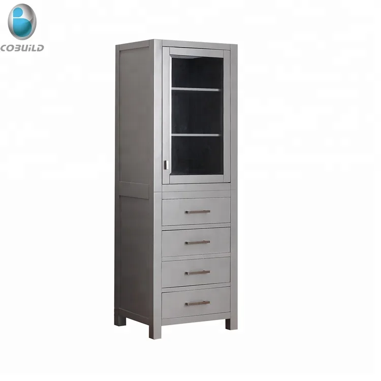 Plywood good quality linen tower tall bathroom cabinets