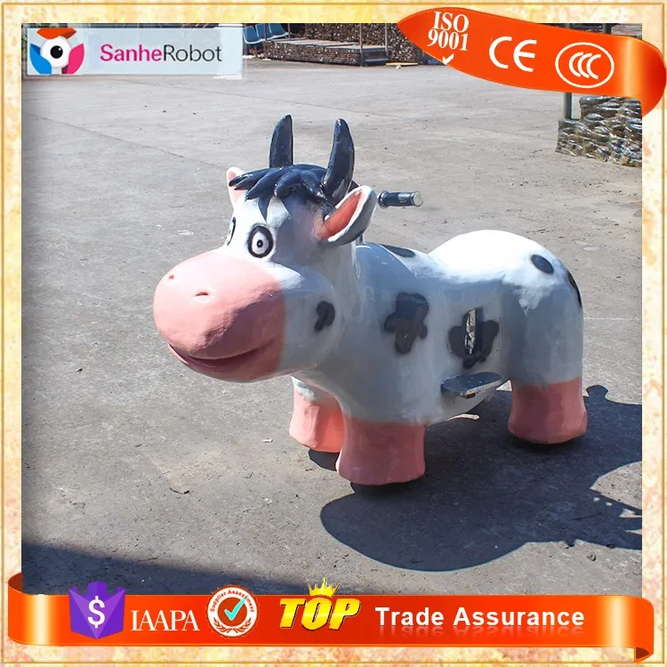Handmade electric animatronic interactive bull animals kids ride on coin operated car
