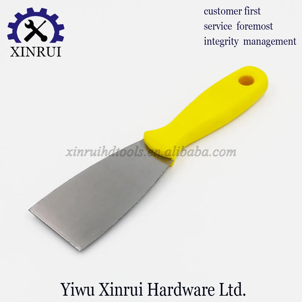 Hot sale Stainless Steel Putty Knife with Yellow Plastic Handle