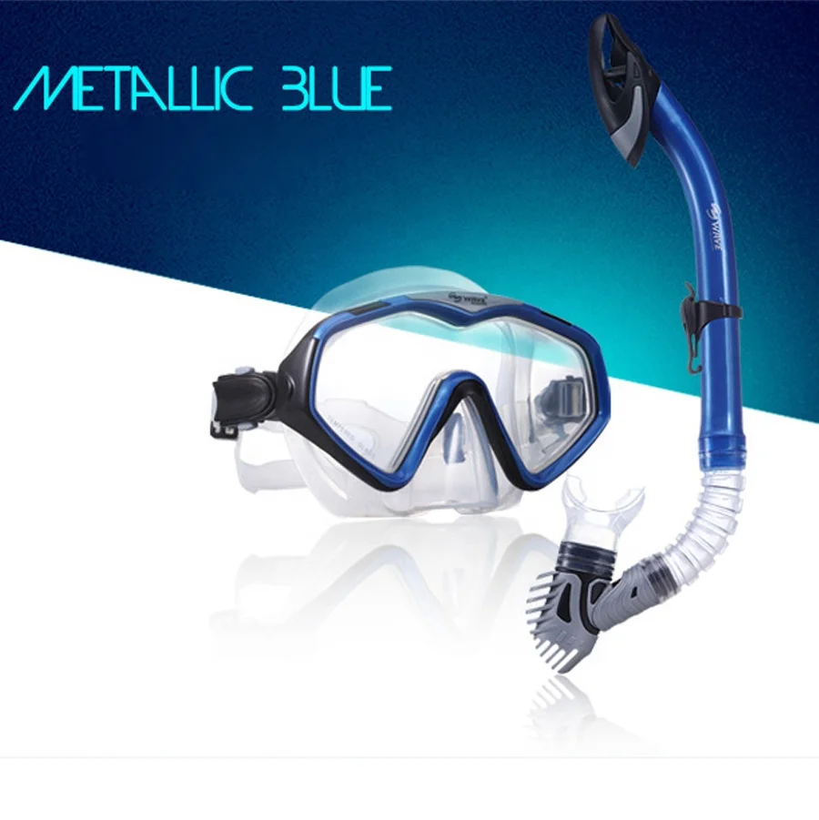 WAVE Mask Dry Snorkel Set Scuba Mask Snorkel