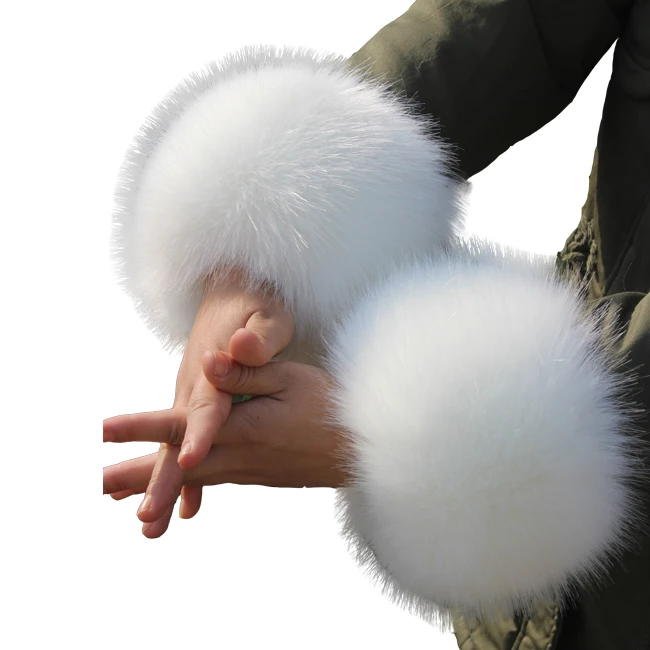 
Winter Coats Cuffs Fox Fur Cuff Punos De Piel De Zorro With Fur Coat Accessories 
