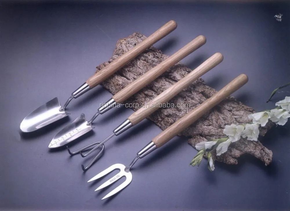 
Gardening Hand Trowel Tools with High Quality Stainless Steel Head ASH Wood Handle Garden Flower Tool Set 