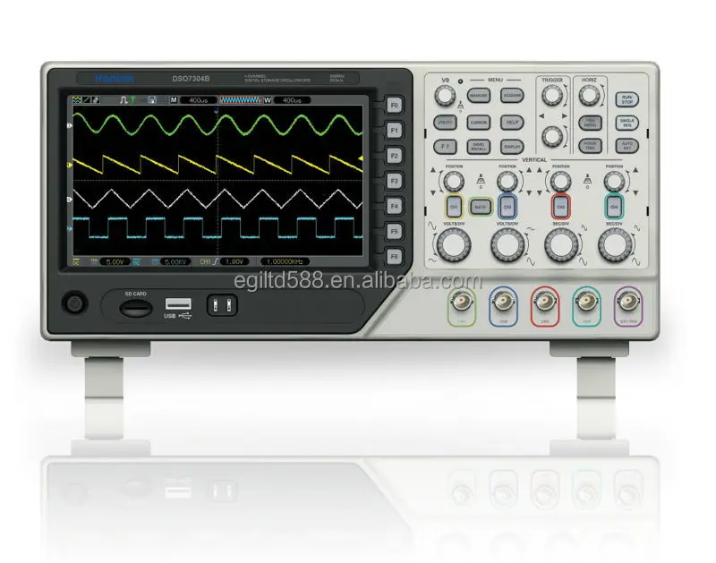 Hantek DSO7304B 4 Channels 2GSa/s 300MHz Digital Storage Oscilloscope 7' TFT LCD 800x480 USB AC110-220V