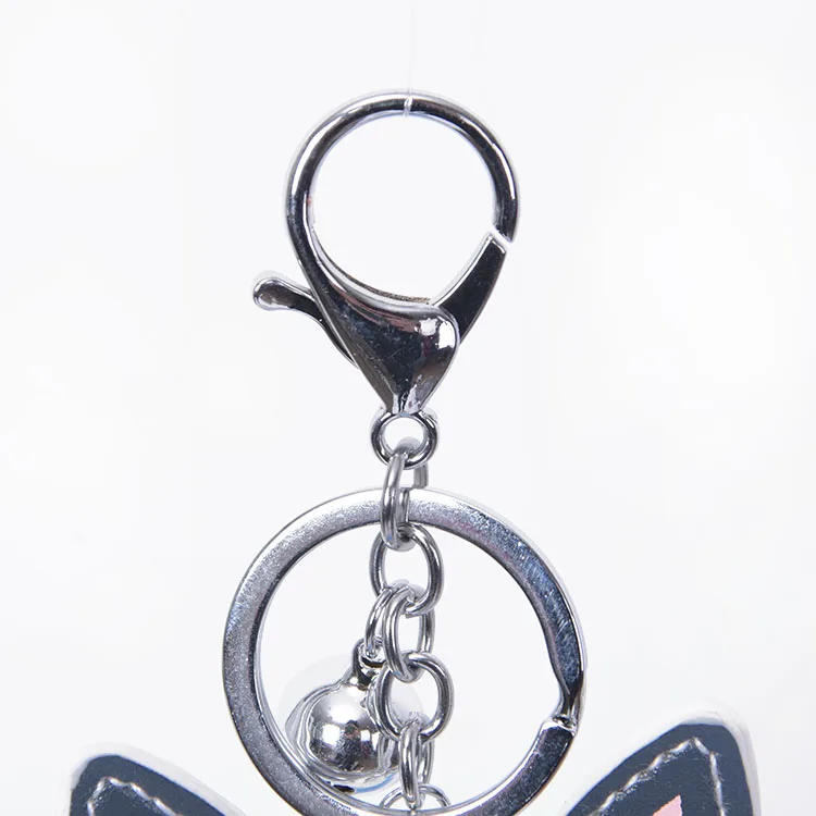 Yongze best selling ear fur pompon fur ball fashion craft leather keychain