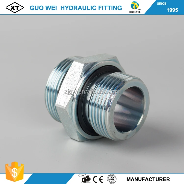 White Zinc-plated carbon steel high Quality Orfs Male O-Ring hydraulic nipple fittings