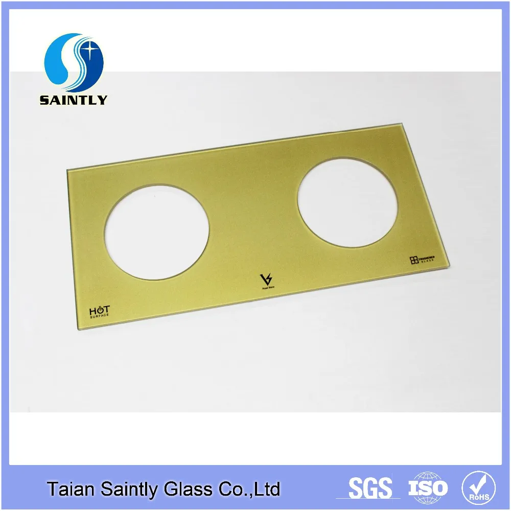 6mm 8mm Ral color painted silk screen printing toughened Gas stove cooker glass tempered glass for cooktop