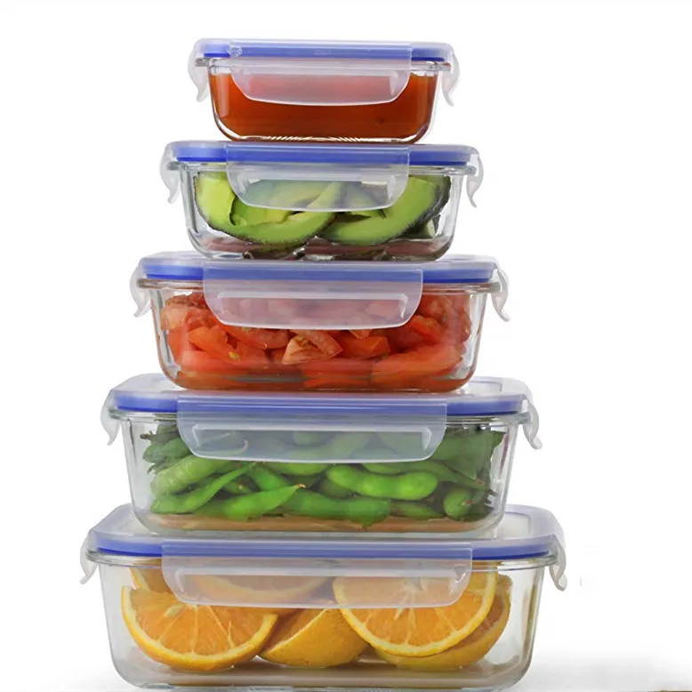 Ikoo определения веса, стеклянная поверхность, принимает массу весом до 5 штуки в упаковке прямоугольные кухонные контейнеры стеклянное хранение еды с крышками pp из