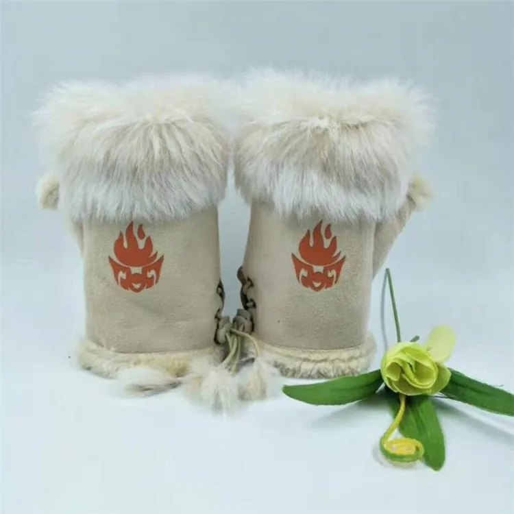 High Quality Imported Skin rabbit fur Design Fashion Women Leather gloves