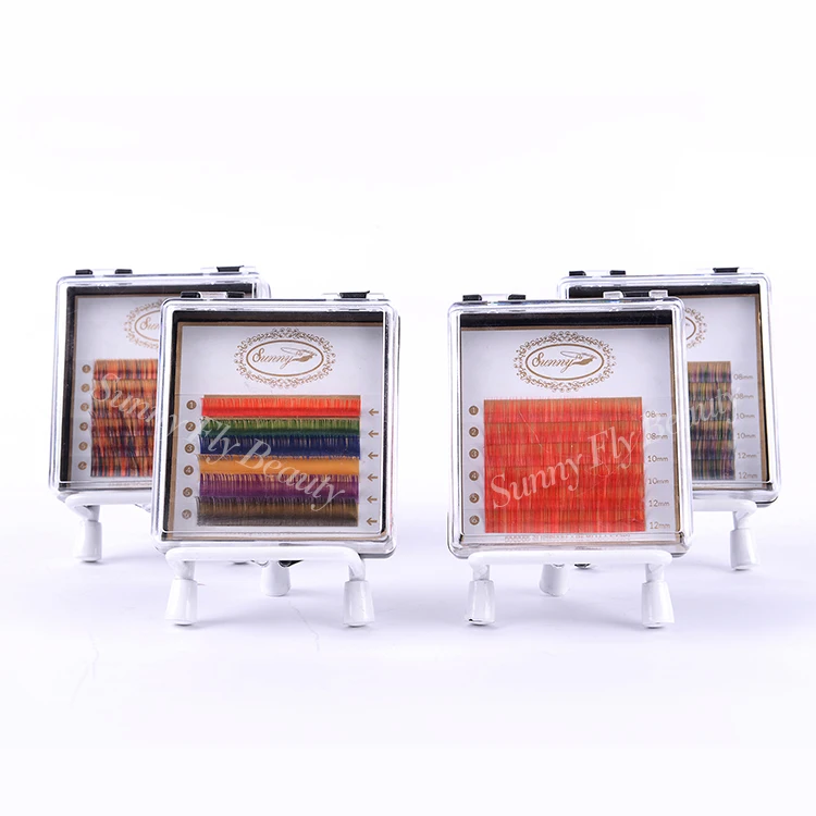 
Stars colors eyelash extension individual rainbow candy colored eye lash extension 