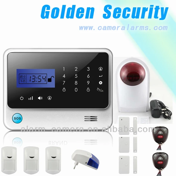 Gsm беспроводной домашней охранной сигнализации система с жк-дисплеем и сенсорной клавиатурой