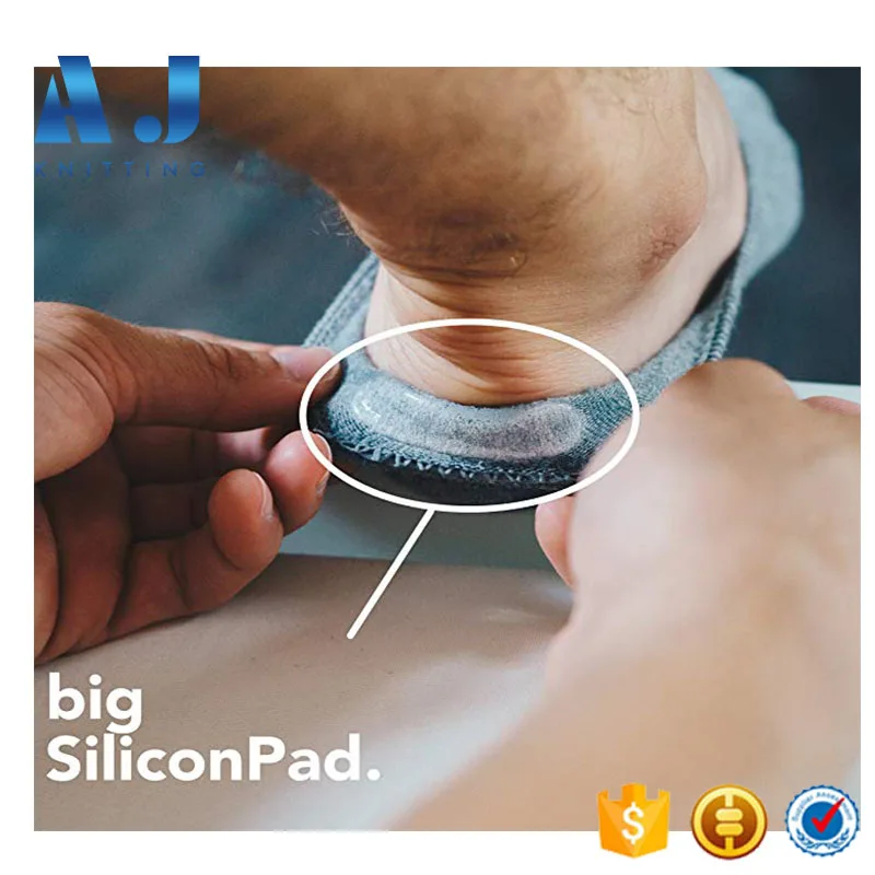 AJ 18272 Custom Made Invisible Low Cut Non Slip Grip Stripes Ankle No Show Socks For Men