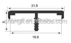 Aluminum Cabinet Door Frame Edge Banding T Profiles/ Trims for MDF