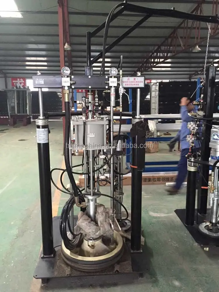 Thiokol extruder machine for sealing double glazing units