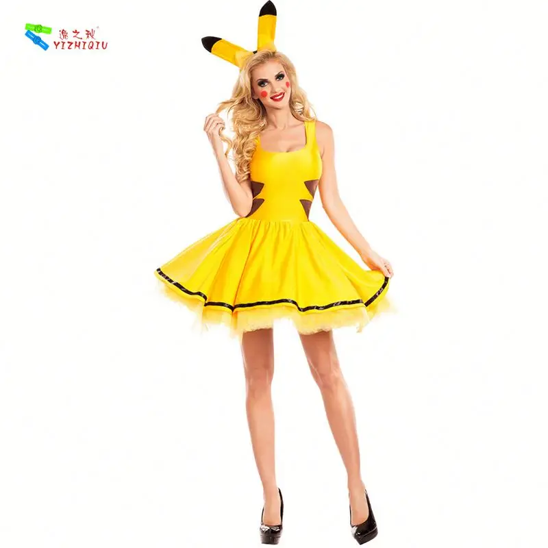 YIZHIQIU pikachu costumes cosplay costume for adult dress women