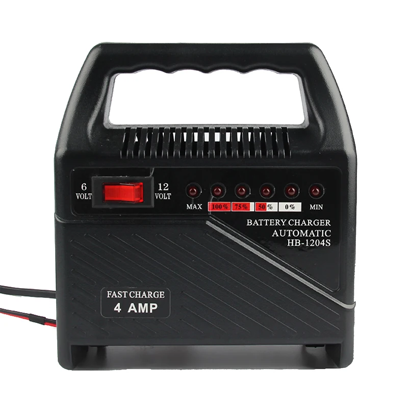 6V/12V 51W Smart Car Battery Charger in Black Color