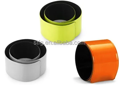 Adult Fluorescent Reflective Slap Arm Strap wrist Bands bracelet, Color may vary
