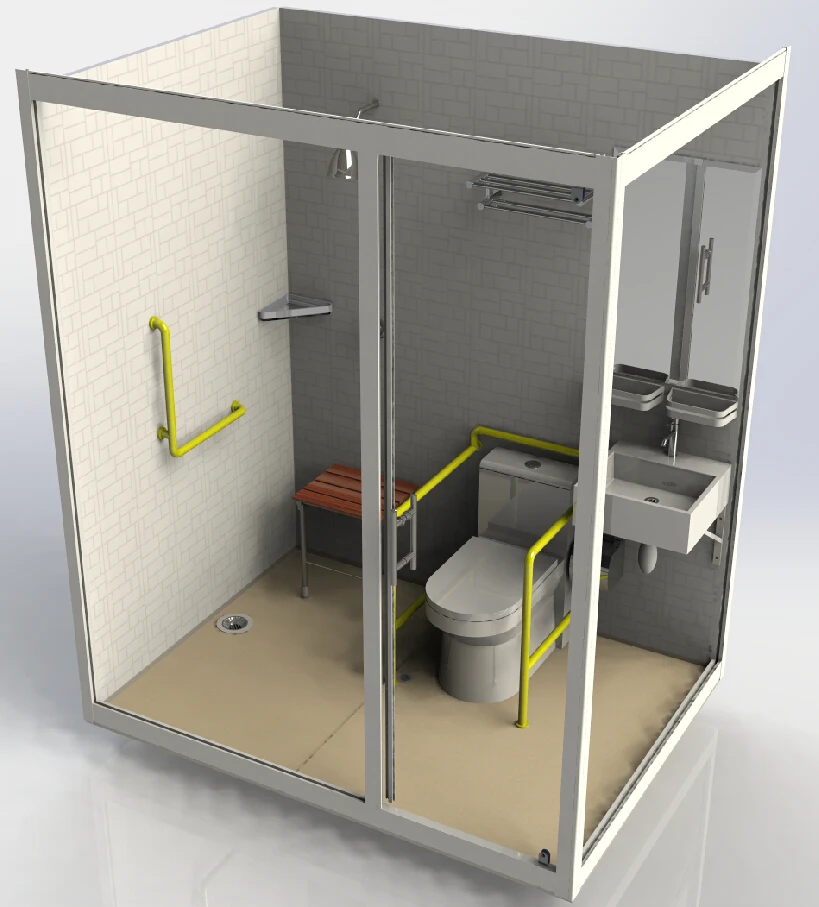 2018 China supply portable bathroom glass shower room cabin