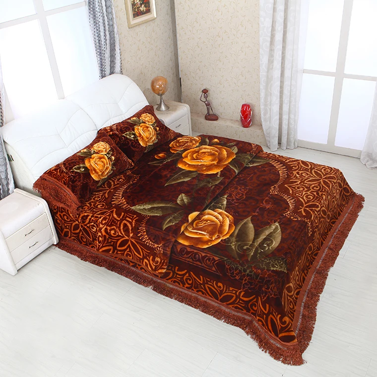 
OTSUKEORI Wholesale Luxury Bed Cover Set Big Size Mora Blanket For Bed Custom Korean Style 220x240cm 3d Bedding Set 