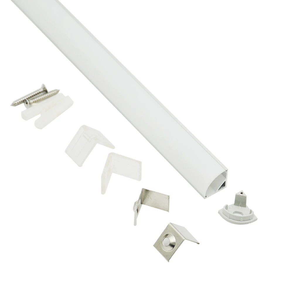 45 degree corner Aluminium led profile with Opal diffuser Chinese supplier extrusion channel