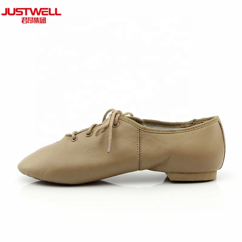 JW China Factory Soft lace up wholesale dance leather jazz shoes