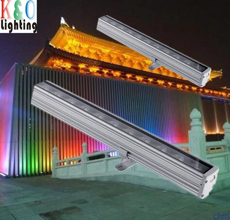 Recessed 12W Rgb Linear led wall washer for building facades illumination