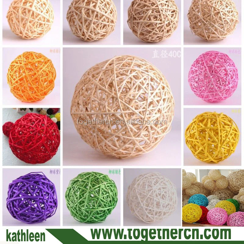 
Color Small Twig Grapevine Balls 3cm Decorative Wicker Rattan Balls 