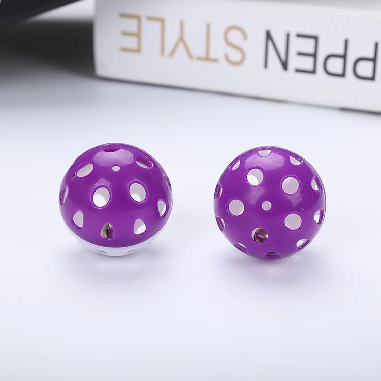 
Colourful pet kitten play plastic balls cat toys bell pet training ball cat toys 