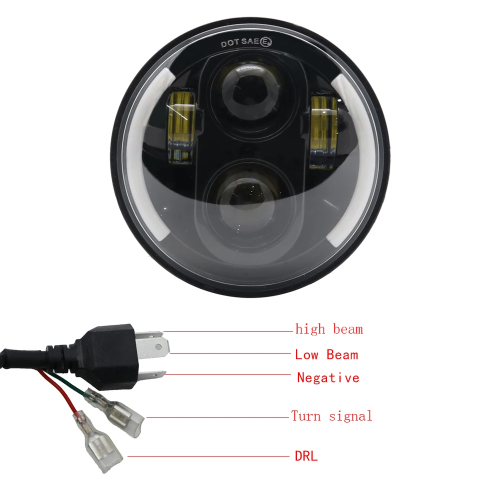 5,75 дюймов мотоцикл светодиодный проектор фары halo ангельские глазки для sportster 883 Dyna Triumph Rocket iii 3 и скорость тройной