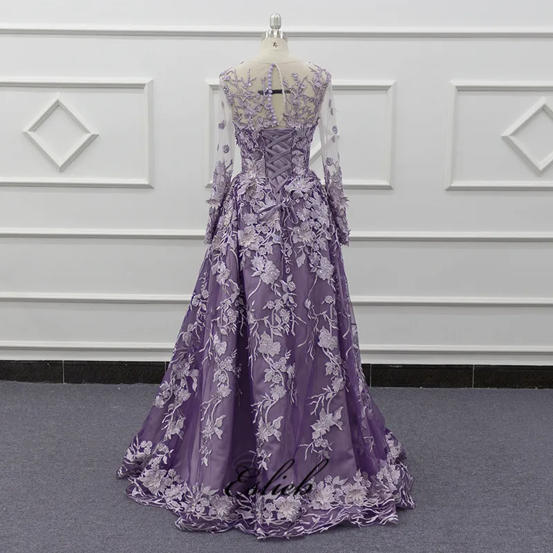 Amazing High-end Wedding Dress Purple Tulle And Lace Bridal Dress short Train Bridal Wedding Dresses 2019 New Styles With Veils