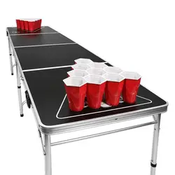 8 Foot Portable Beer Pong Outdoor folding cheap custom  beer pong table