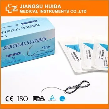  Неабсорбируемые шелковые плетеные хирургические швы