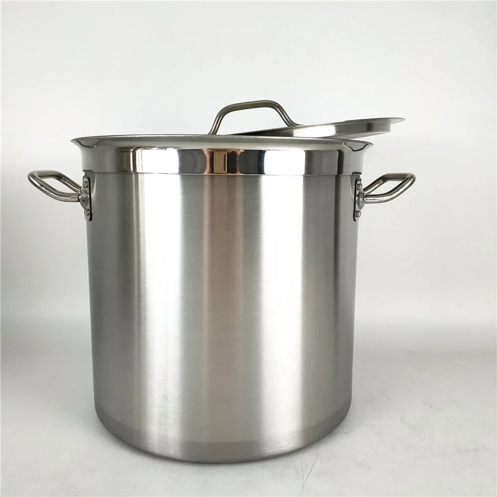 100L Commercial Cookware Stock Pot Double Ears Stainless Steel Pot High Soup Pot With Thicken Bottom