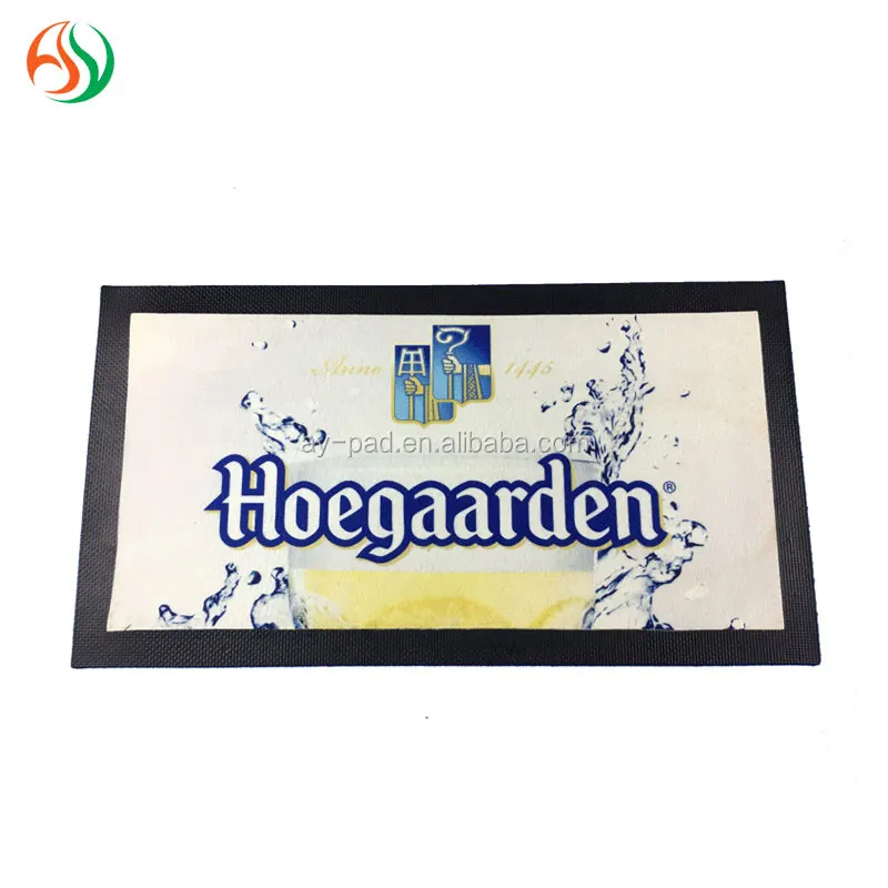 AY personalized 45x25cm nitrile rubber bar beer drip mat blank multi use non-slip bar drink mat for sublimation