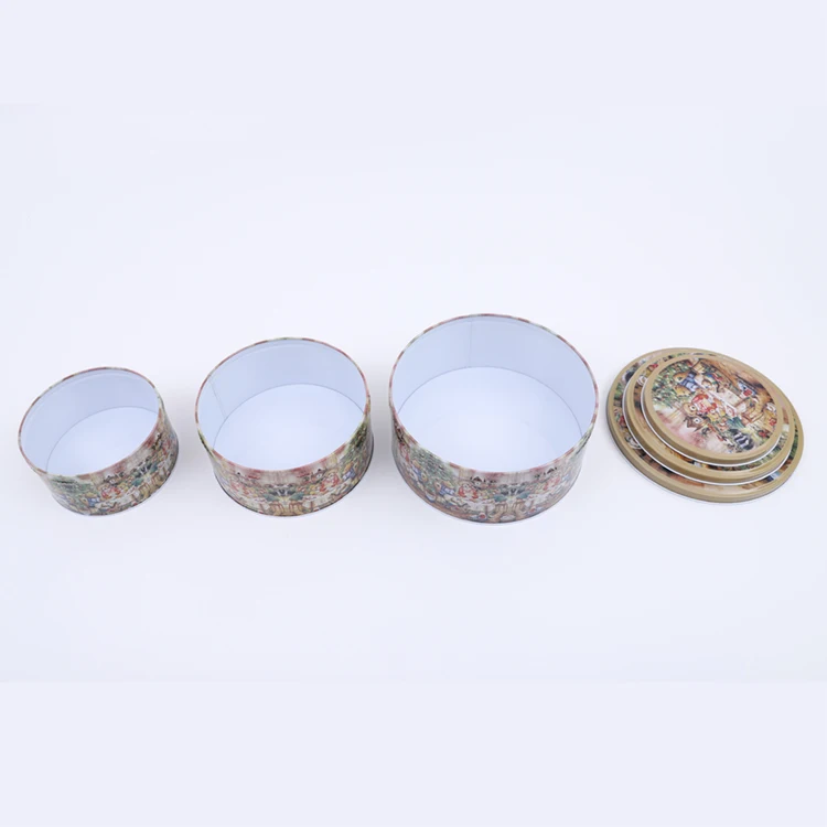High Quality Wholesale Round Cookie Container Tin Empty Tin Box Of Candy For Gift In China